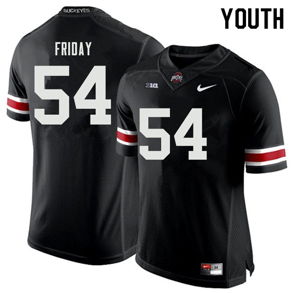 Ohio State Buckeyes Tyler Friday Youth #54 Black Authentic Stitched College Football Jersey